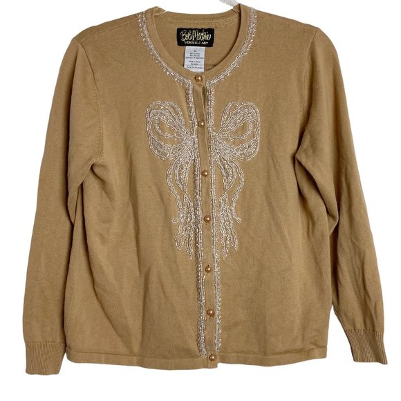 Bob Mackie Sweaters - Bob Mackie Wearable Art Embellished Cardigan